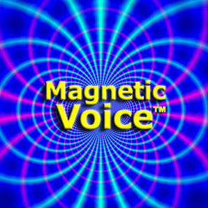 voices affect feelings, opinions, career advancement and sales - magnetic voice on blue magnetism background